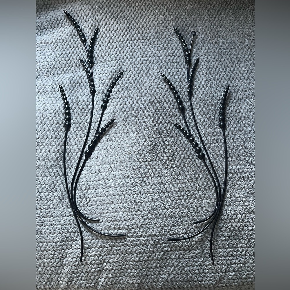 Black Metal Wheat Wall Decor Set of 2